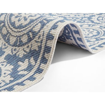 Modro-krémový vonkajší koberec NORTHRUGS Jardin, 80 x 250 cm - Image 3