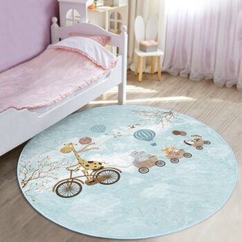 Svetlomodrý detský koberec ø 120 cm Comfort – Mila Home - Image 5
