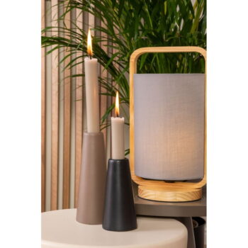 Sivá stolová lampa Leitmotiv Snap, výška 21,5 cm – Obrázok 3