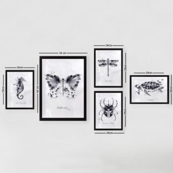 Obrazy v súprave 5 ks Butterfly – Wallity - Image 2