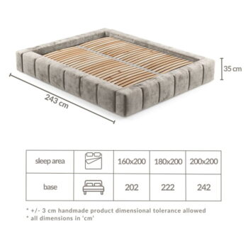 Hnedá čalúnená dvojlôžková posteľ s úložným priestorom s roštom 160x200 cm Aruba L – Maison de Rêve - Image 3