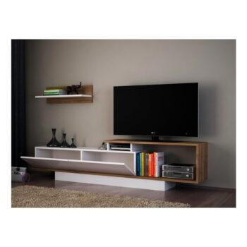 Biela/prírodná TV súprava 180x55 cm Asos – Woody Fashion - Image 3