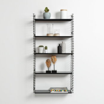 Trojposchodový regál s čiernymi policami Metaltex Libro, šírka 70 cm - Image 2