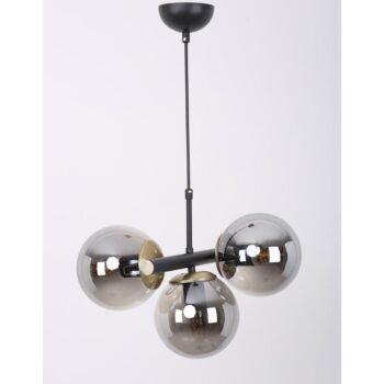 Čierne/sivé závesné svietidlo so skleneným tienidlom ø 15 cm Cascade – Squid Lighting - Image 5