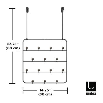 Čierny prírodný kovový vešiak na dvere 36 cm Estique - Umbra – Obrázok 9
