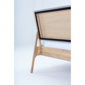 Sivá/prírodná čalúnená dvojlôžková posteľ z dubového dreva 180x200 cm Fawn - Gazzda – Obrázok 4