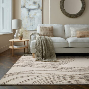 Hnedo-krémový vlnený koberec 120x170 cm Abstract Swirl – Flair Rugs - Image 2