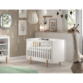 Biela postieľka z borovicového dreva 60x120 cm SMILE – Vipack - Image 3
