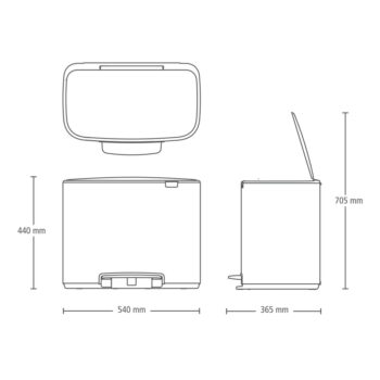 Béžový nášľapný oceľový odpadkový kôš na triedený odpad 33 l Bo – Brabantia - Image 5