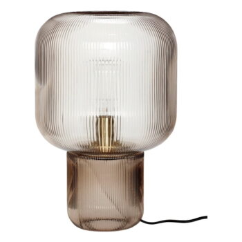Hnedá stolová lampa so skleneným tienidlom (výška  42 cm) Pirum – Hübsch