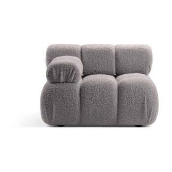 Svetlosivý modul pohovky z textílie bouclé (ľavý roh) Bellis – Micadoni Home