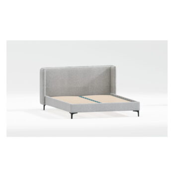 Sivá čalúnená dvojlôžková posteľ s roštom 200x200 cm Basti – Ropez - Image 2