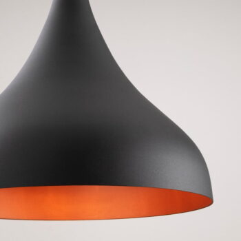 Čierne závesné svietidlo s kovovým tienidlom ø 41 cm Berceste – Opviq lights - Image 5