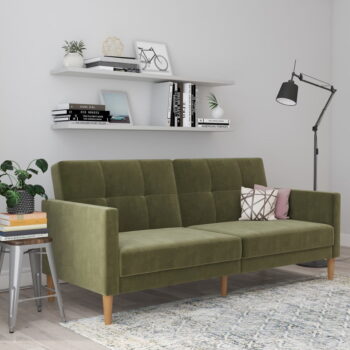 Zelená zamatová rozkladacia pohovka 207 cm Lilly – Støraa - Image 7