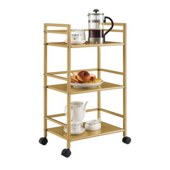 Kovový servírovací stolík na kolieskach v zlatej farbe 29x43 cm Helix - Novogratz – Obrázok 4