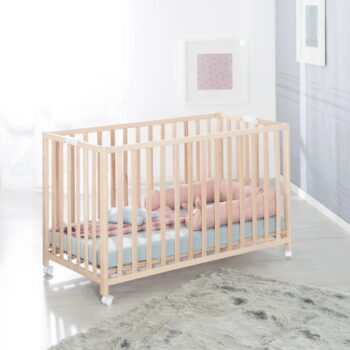 Skladacia postieľka na kolieskach v prírodnej farbe 60x120 cm Fold up – Roba – Obrázok 4