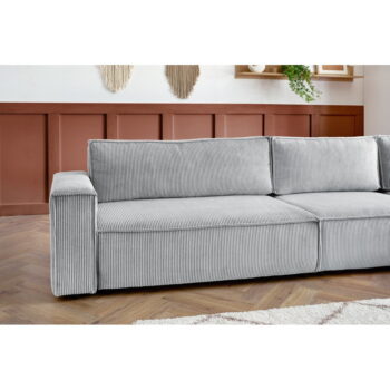 Svetlosivá menčestrová rohová pohovka (pravý roh) Nihad modular – Bobochic Paris - Image 7