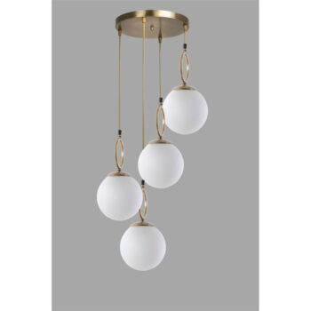 Závesné svietidlo v bielo-zlatej farbe so skleneným tienidlom ø 30 cm Morino – Opviq lights - Image 3
