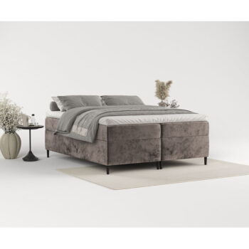 Hnedá boxspring posteľ s úložným priestorom 200x200 cm Araya – Maison de Rêve - Image 8