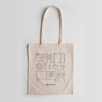 Krémová plátenná taška Bonami – Obrázok 2