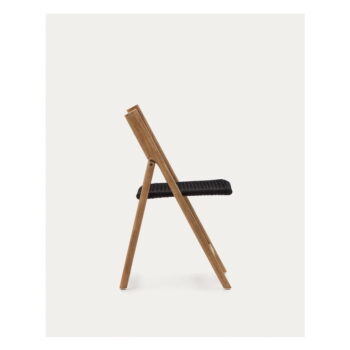 Drevená záhradná stolička v čierno-prírodnej farbe Dandara – Kave Home - Image 6