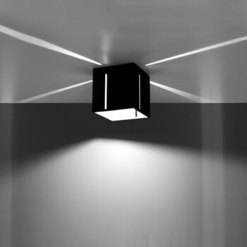 Čierne stropné svietidlo s kovovým tienidlom 10x10 cm Pax – Nice Lamps - Image 3
