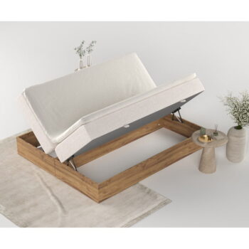 Boxspring posteľ s úložným priestorom v béžovo-prírodnej farbe 200x200 cm Faro – Maison de Rêve - Image 8