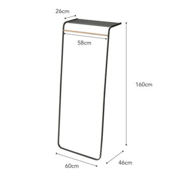 Čierny kovový nástenný stojan na oblečenie Tower – YAMAZAKI - Image 6