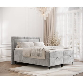 Svetlosivá boxspring posteľ s úložným priestorom 180x200 cm Voyage – Maison de Rêve - Image 7