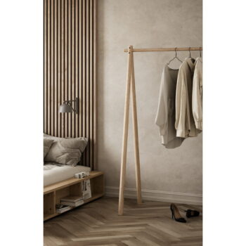 Vešiak z borovicového dreva so zrkadlom Karup Design Hongi Natural - Image 4