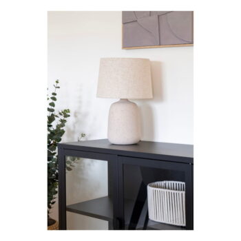 Krémová stolová lampa s textilným tienidlom (výška 47 cm) Croft – House Nordic - Image 2