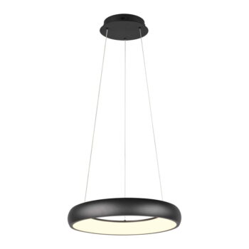 Matne čierne LED stmievateľné závesné svietidlo s kovovým tienidlom ø 46 cm Cardona – Trio - Image 3