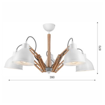 Bielo-hnedé stropné svietidlo s kovovým tienidlom ø 15 cm Marcello – LAMKUR - Image 7