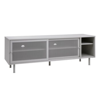 Biely kovový TV stolík 160x55 cm Veep – Unique Furniture – Obrázok 2