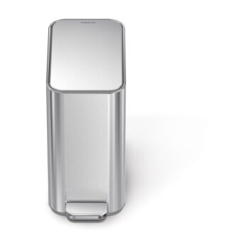 Nášľapný oceľový odpadkový kôš v matne striebornej farbe 5 l – simplehuman - Image 2