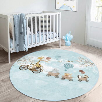 Svetlomodrý detský koberec ø 120 cm Comfort – Mila Home - Image 6