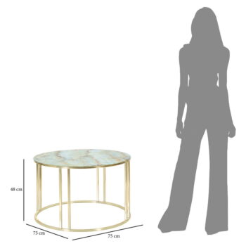 Bielo-zlatý konferenčný stolík Mauro Ferretti Sepa, ø 75 cm - Image 4