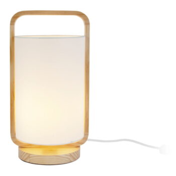 Krémovobiela stolová lampa Leitmotiv Snap, výška 21,5 cm – Obrázok 3