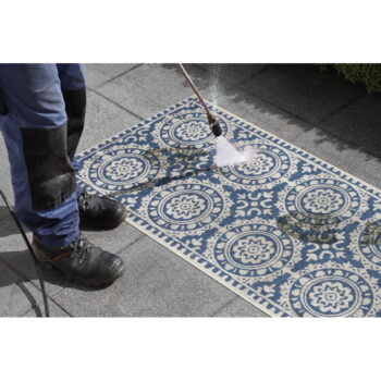 Modro-krémový vonkajší koberec NORTHRUGS Jardin, 80 x 250 cm - Image 4