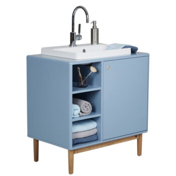 Svetlomodrá závesná skrinka s umývadlom bez batérie 80x62 cm Color Bath – Tom Tailor – Obrázok 6