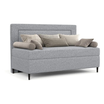 Sivá čalúnená jednolôžková posteľ 90x200 cm Alba – Maison de Rêve – Obrázok 9