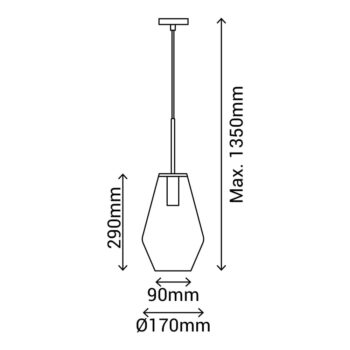 Čierné závesné svietidlo SULION Lily, výška 120 cm - Image 4