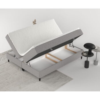 Sivá boxspring posteľ s úložným priestorom 160x200 cm Malte – Maison de Rêve - Image 7