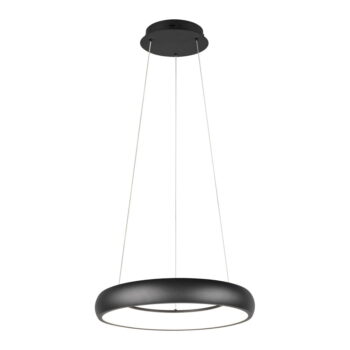 Matne čierne LED stmievateľné závesné svietidlo s kovovým tienidlom ø 46 cm Cardona – Trio - Image 2