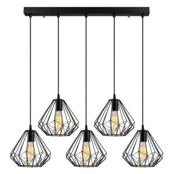 Čierne závesné svietidlo s kovovým tienidlom Diamond – Opviq lights - Image 2