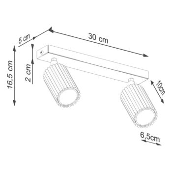 Čierne stropné svietidlo 6,5x30 cm Gleam – Nice Lamps - Image 3