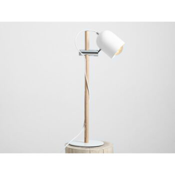 Stolová lampa v bielej a prírodnej farbe s kovovým tienidlom (výška 65 cm) Olof – CustomForm – Obrázok 4