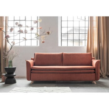 Zamatová rozkladacia pohovka v tehlovej farbe 225 cm Charming Charlie – Miuform - Image 2