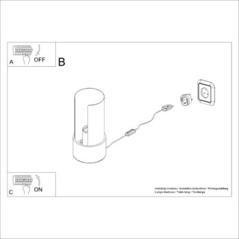 Biela stolová lampa (výška  21 cm) Aurea – Nice Lamps - Image 4
