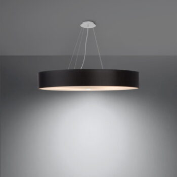 Čierne závesné svietidlo s textilným tienidlom ø 90 cm Herra – Nice Lamps - Image 3